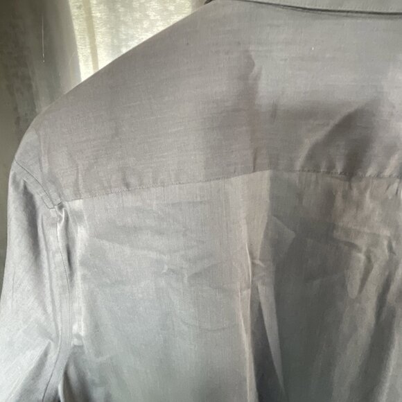 Perry Ellis Dress Shirt Mens XL Cotton‎ Gray Casual Preppy No Pocket Going Out - Picture 7 of 11